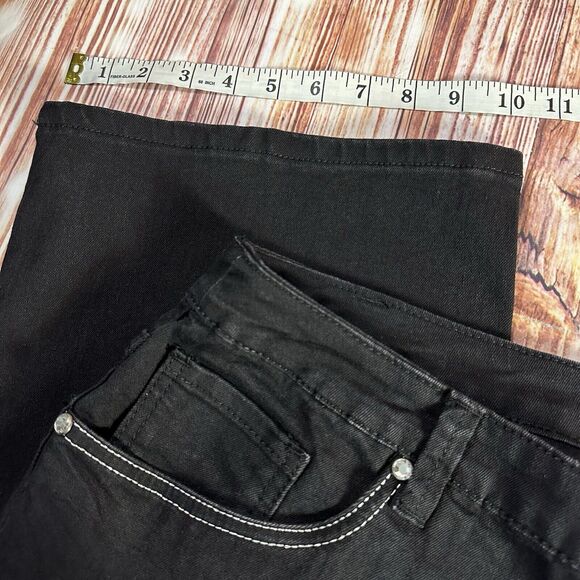 NEW CJ Banks BARELY BOOT Cut Sz 24 WP Black High Rise Jeans Denim Pants 44x28.5 - Picture 8 of 13